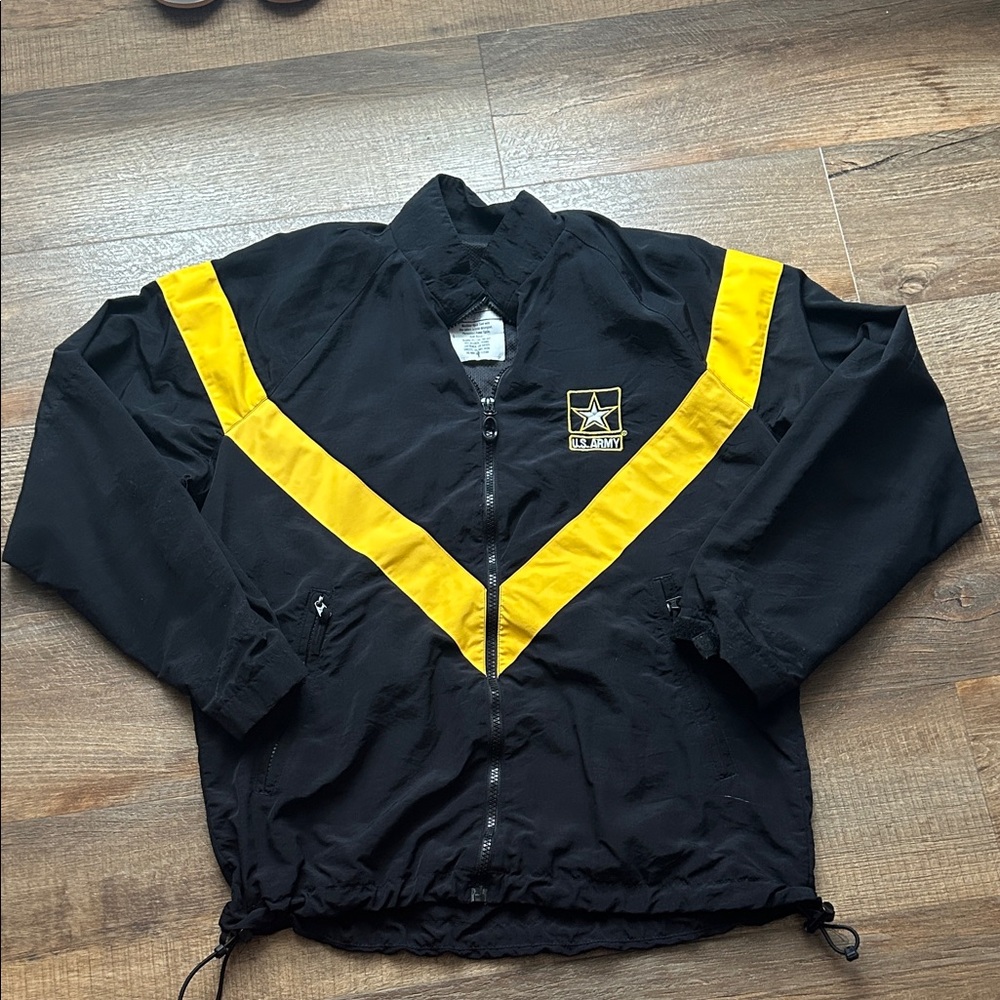 U.S. Army Black PT Jacket with Yellow